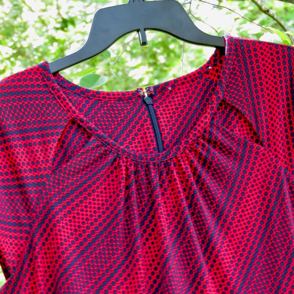 Peek-a-Boo Skater Dress - Silky poly dots&stripes
